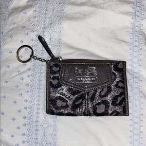 Leopard coach keychain wallet